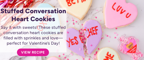 Stuffed Conversation Heart Cookies