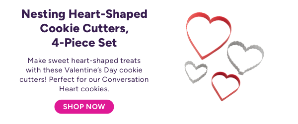  Nesting Heart-Shaped Cookie Cutters, 4-Piece Set