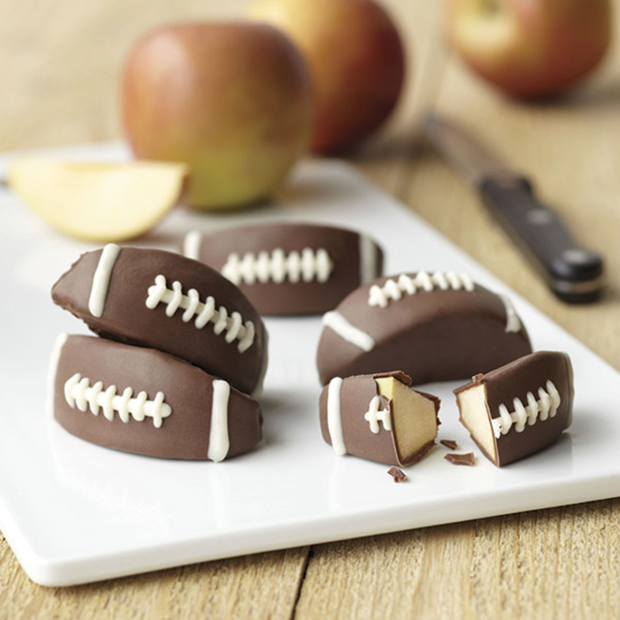 Chocolate Covered Apple Footballs